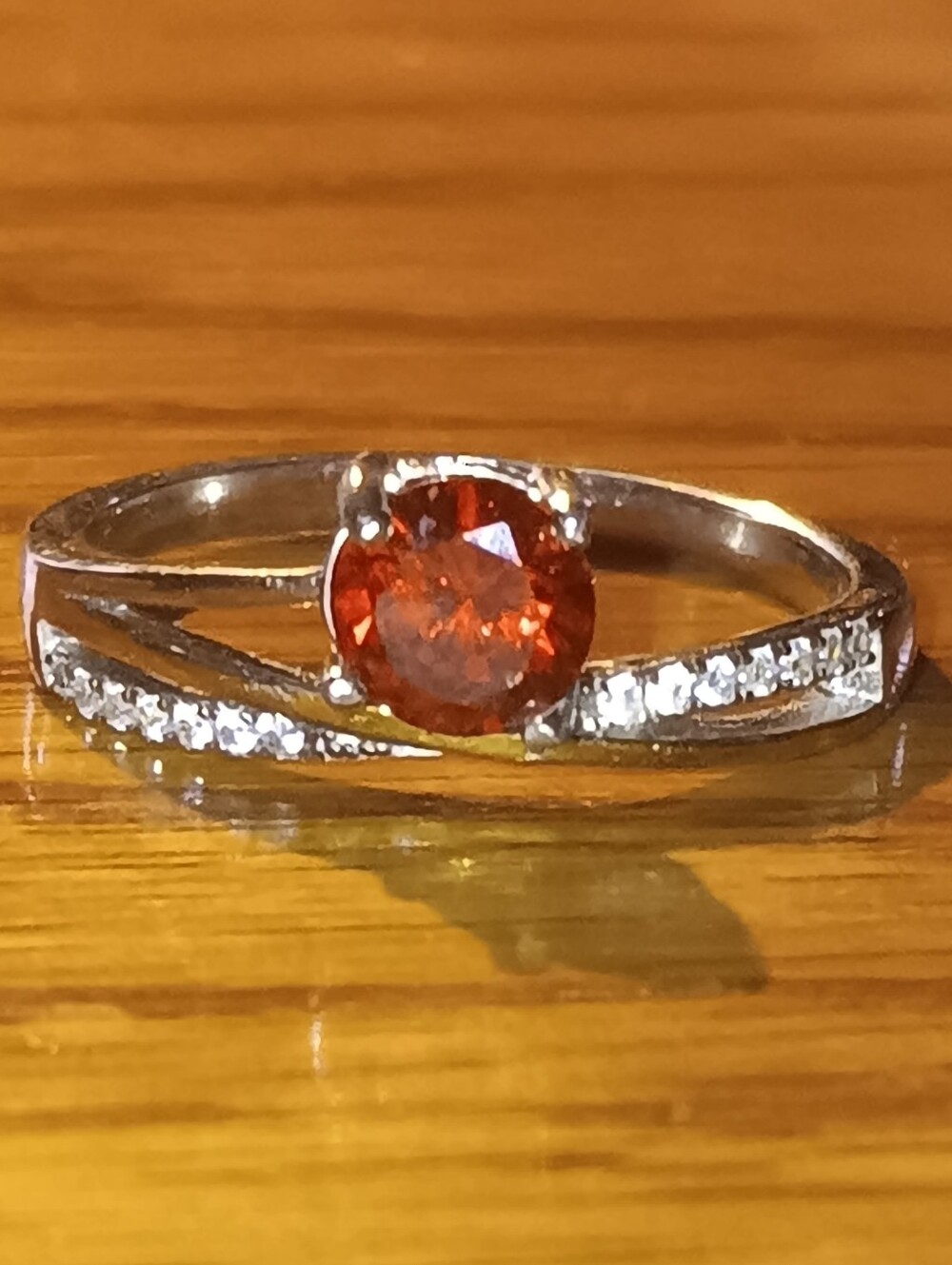 1ct. Red Diamond Sterling Ring